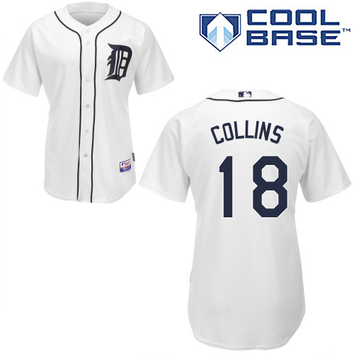 Tyler Collins #18 MLB Jersey-Detroit Tigers Men's Authentic Home White Cool Base Baseball Jersey